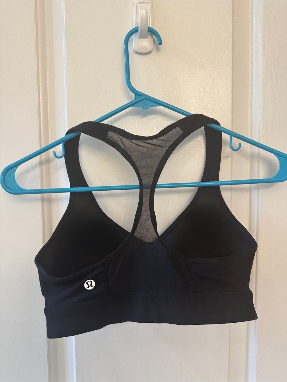 lululemon Speed Up Black Mesh-Back Racerback Sports Bra